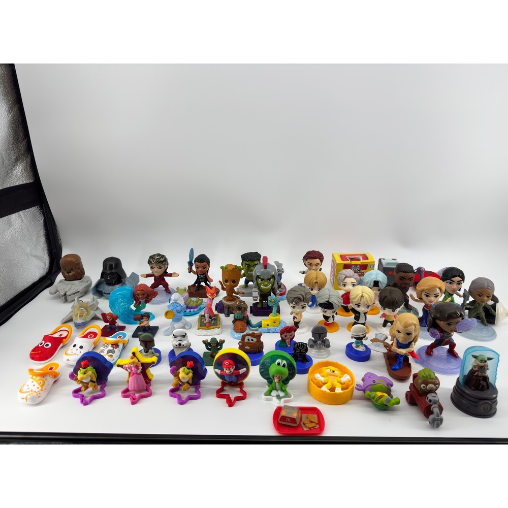 McDonalds Happy Meal Toy Lot Marvel Star Wars BTS TinyTAN Mario Crocs 50+ Pcs